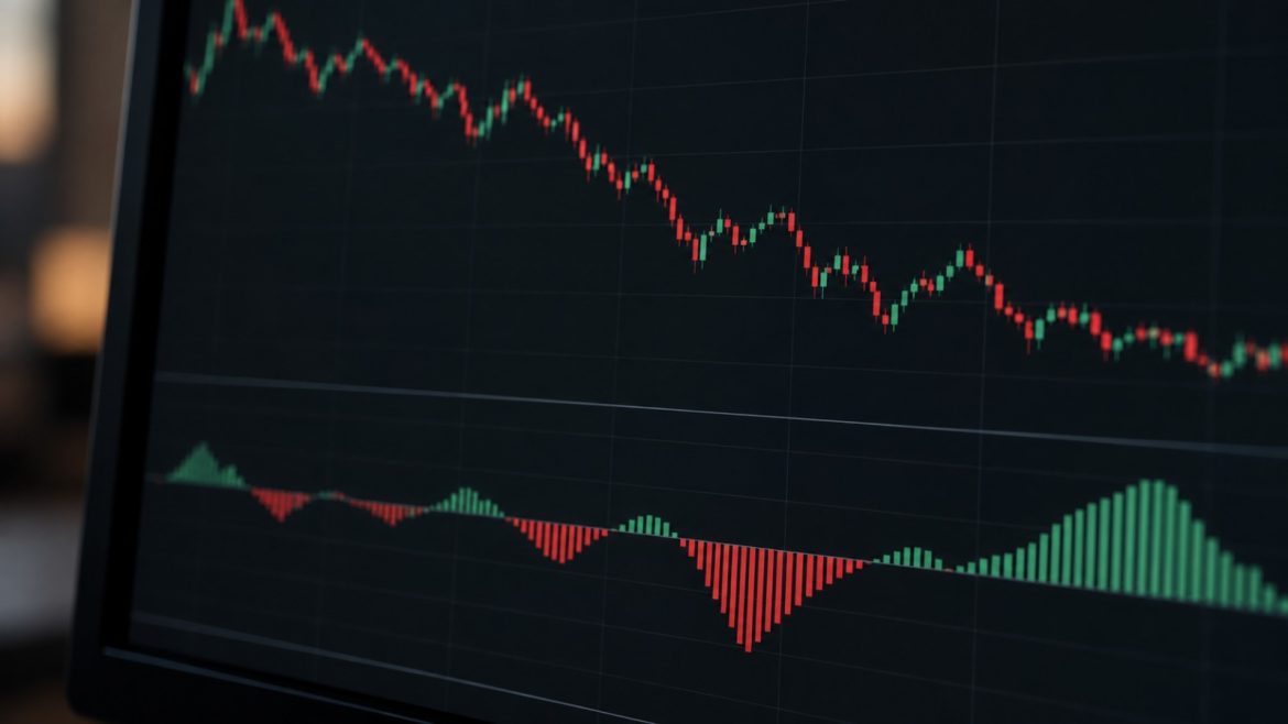 Chart mit Delta-Balken in Grün und Rot, die von der Kursrichtung abweichen